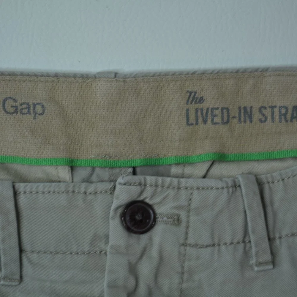 Gap Sz 29 x 27 Boys LIVED IN STRAIGHT Tan COTTON Khaki CHINO Trouser Dress PANTS
